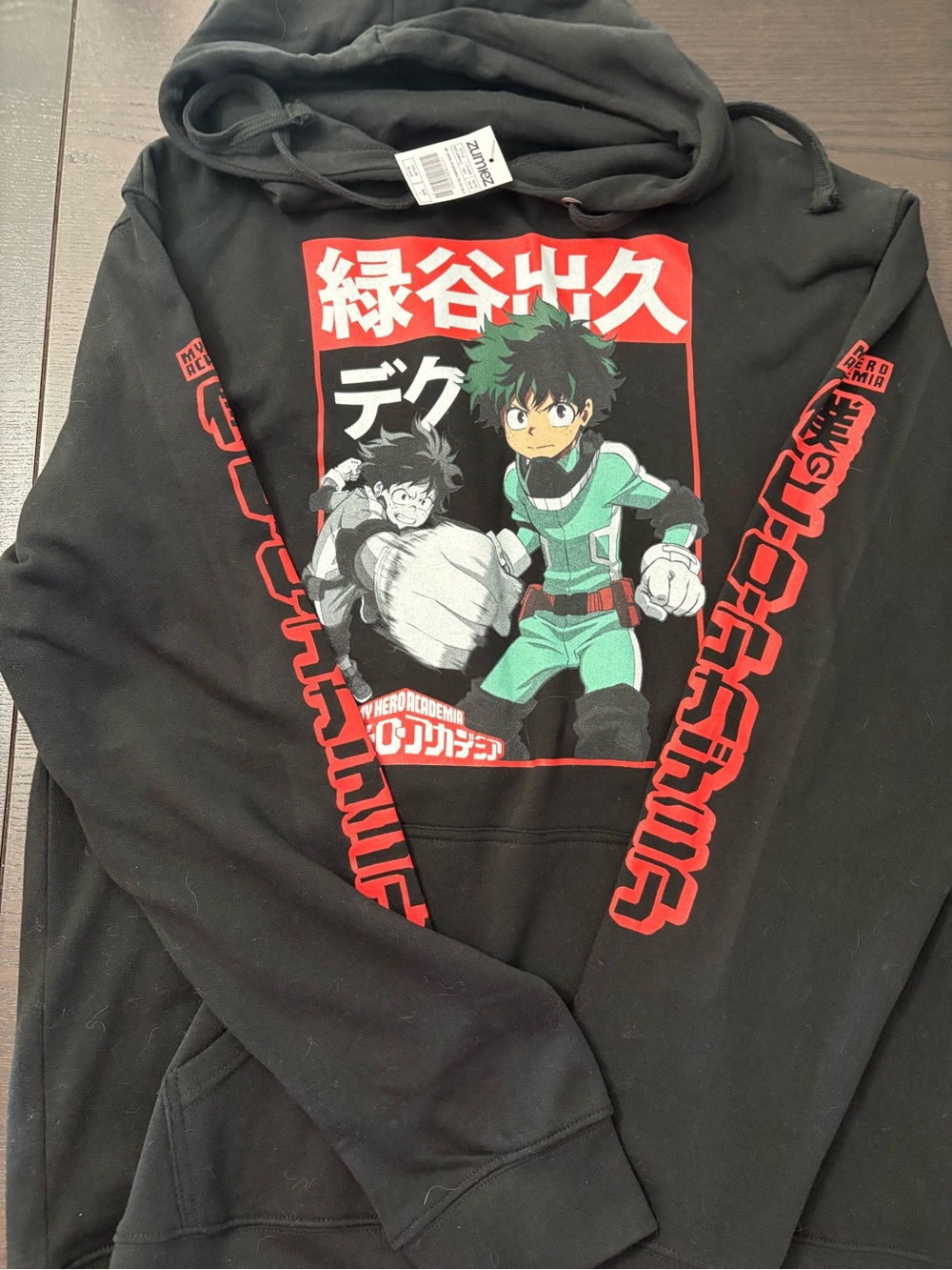 Zumiez Black Hoodie with Red & White My Hero Academia Graphic
